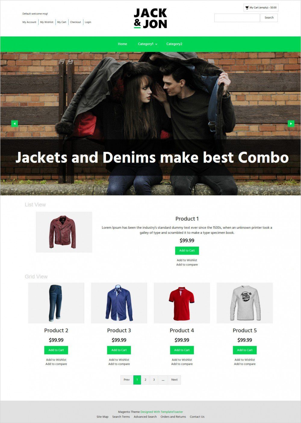 jack and jon clothing magento theme