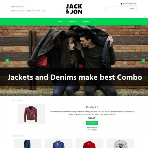 jack and jon clothing magento theme