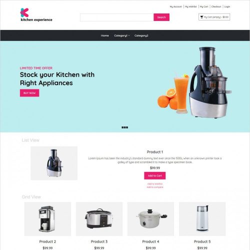 kitchen experience kitchen appliances magento theme