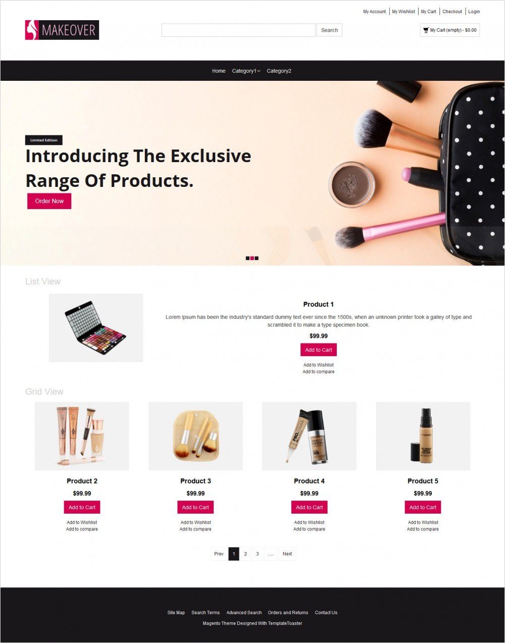 makeup accessories magento responsive theme