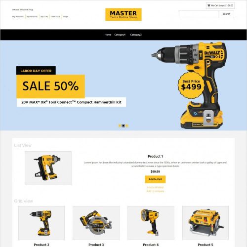 master tool store magento theme