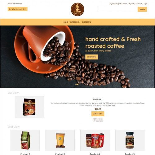 mocha coffee shop magento theme