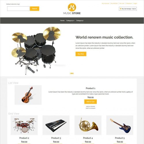 music store music instruments responsive magento theme