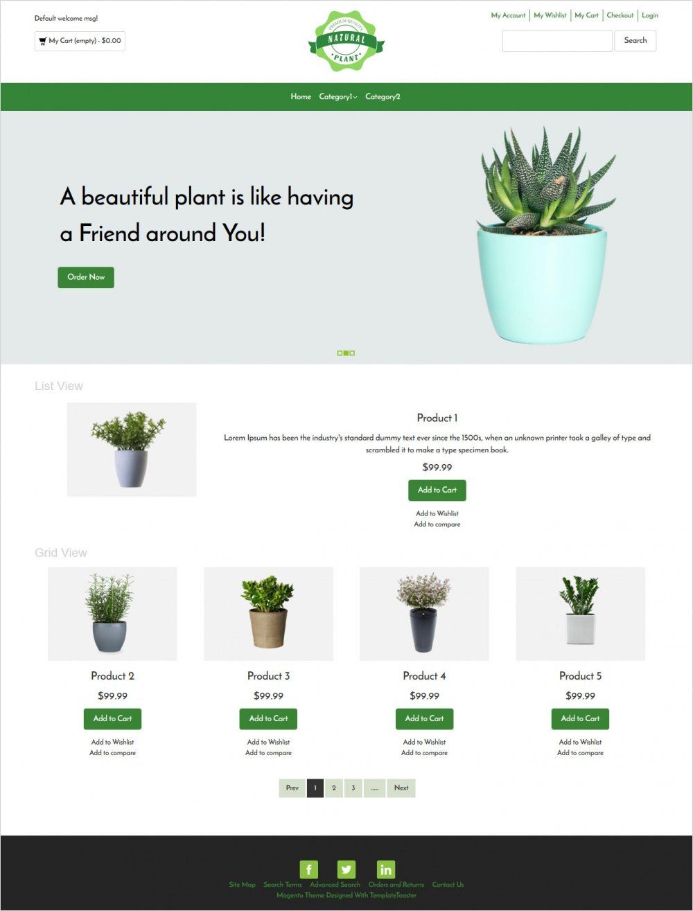 natural plant online plants selling magento theme