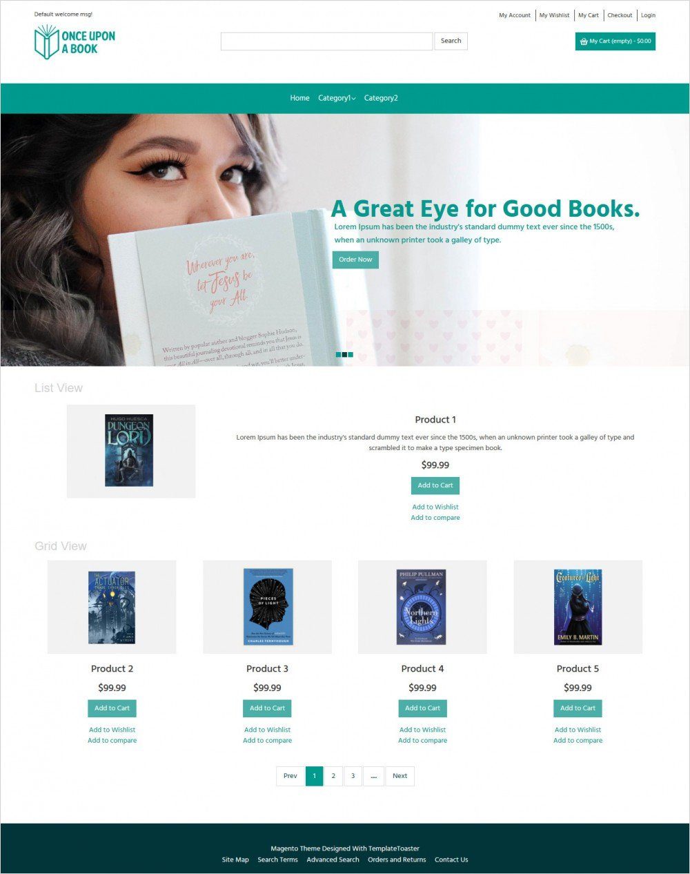 once upon a book online book store magento theme
