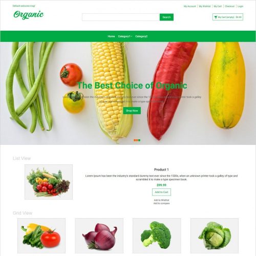 organic food responsive magento theme