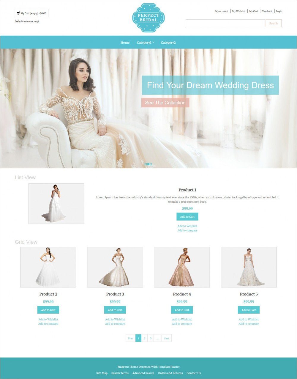 perfect bridal wedding dresses magento theme