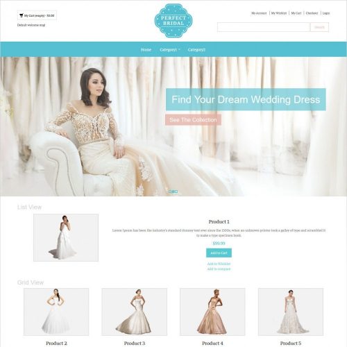 perfect bridal wedding dresses magento theme