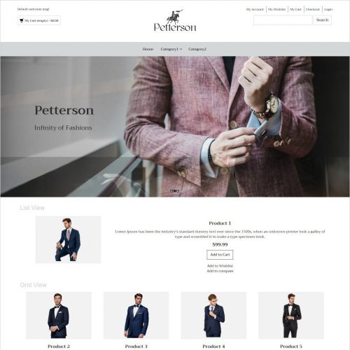 pettersen clothing responsive magento theme