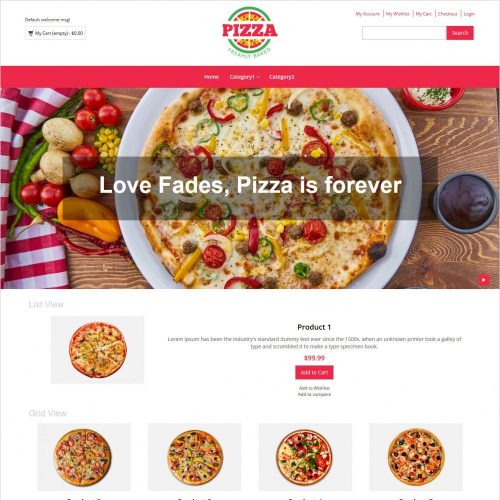 pizza store responsive magento theme