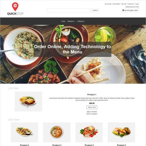 quick stop online restaurant magento theme