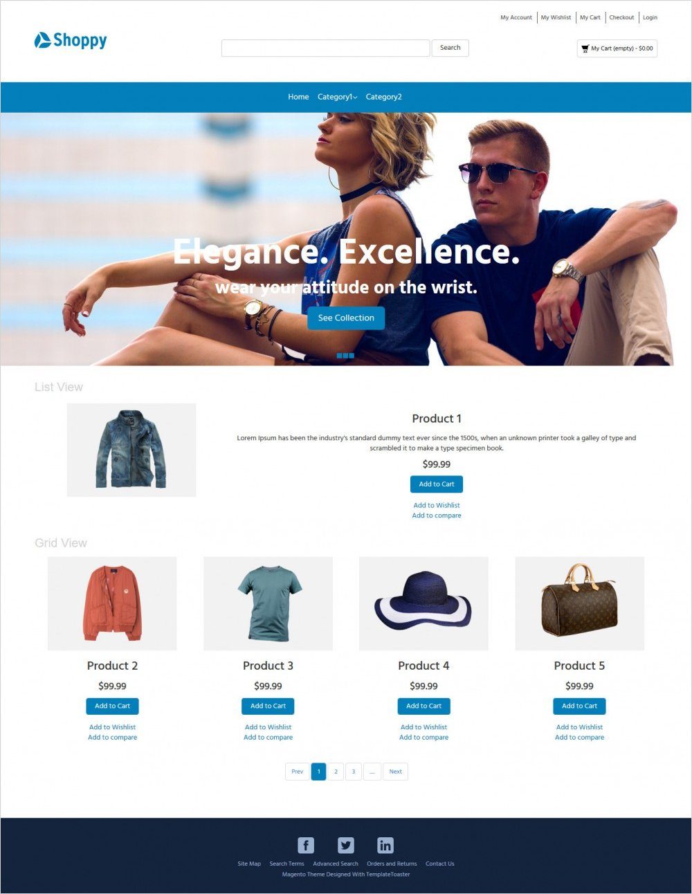 shoppy fashion clothes and accessories magento theme