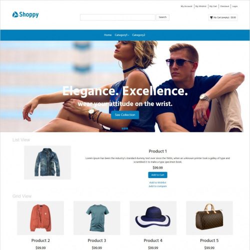 shoppy fashion clothes and accessories magento theme