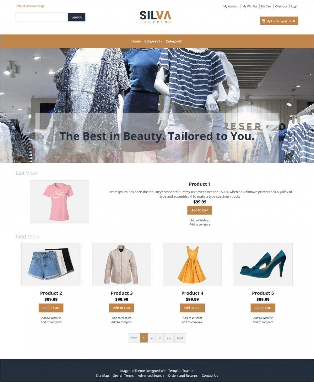 silva clothing store responsive magento theme