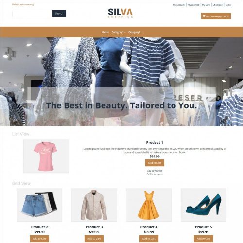 silva clothing store responsive magento theme