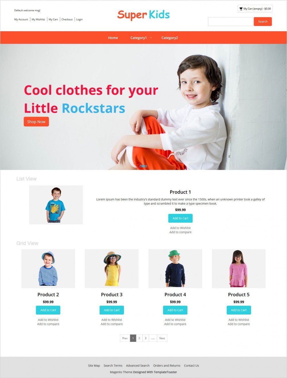 super kids clothing magento theme