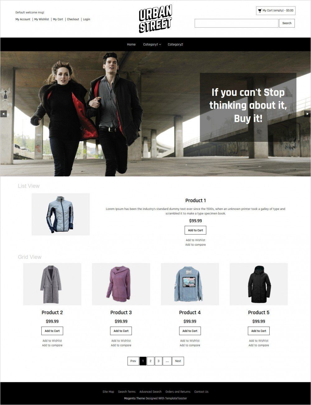 urban street clothing store responsive magento theme