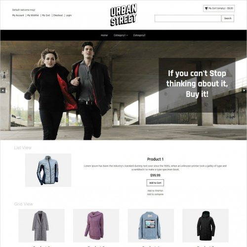 urban street clothing store responsive magento theme