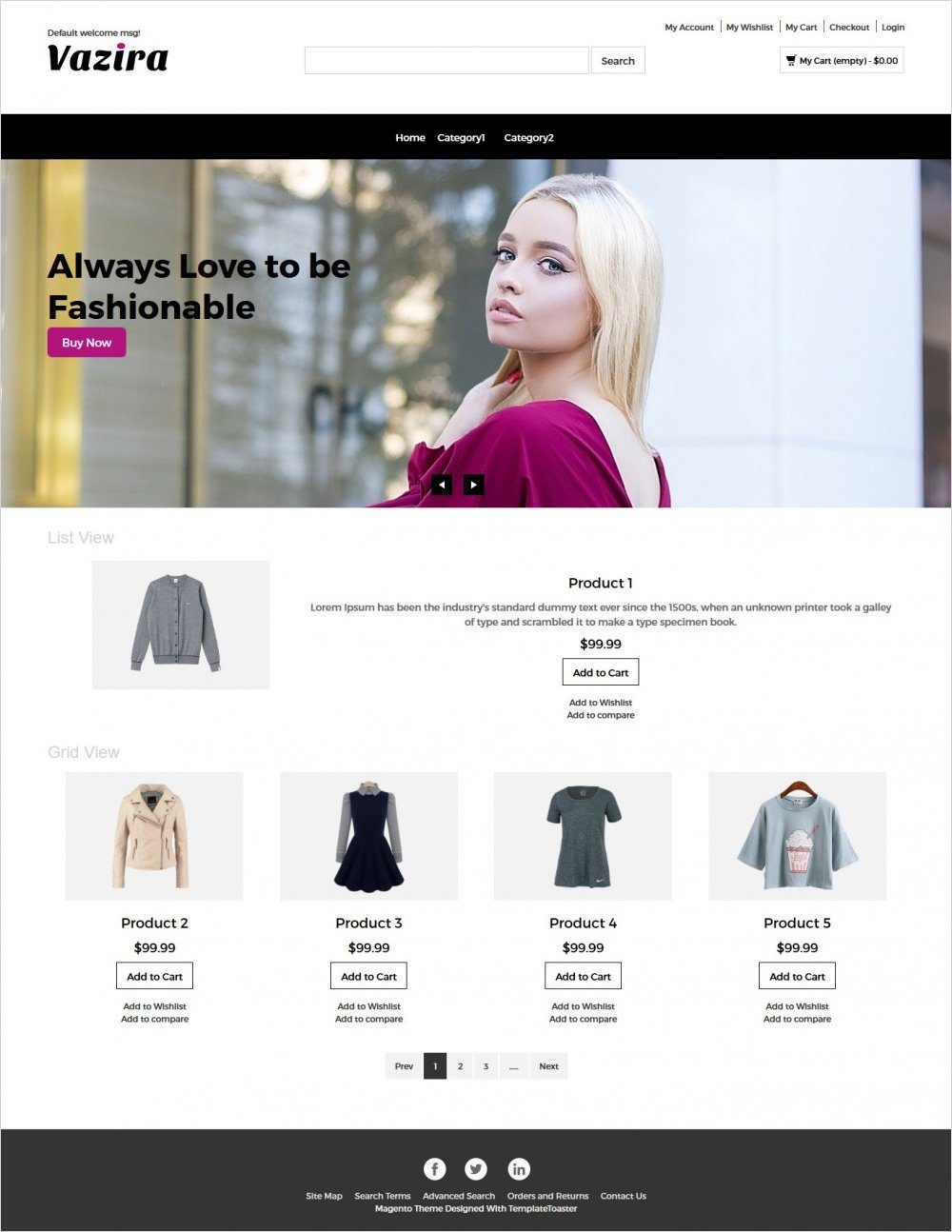 vazira fashion clothes and accessories magento responsive theme