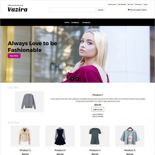 vazira fashion clothes and accessories magento responsive theme