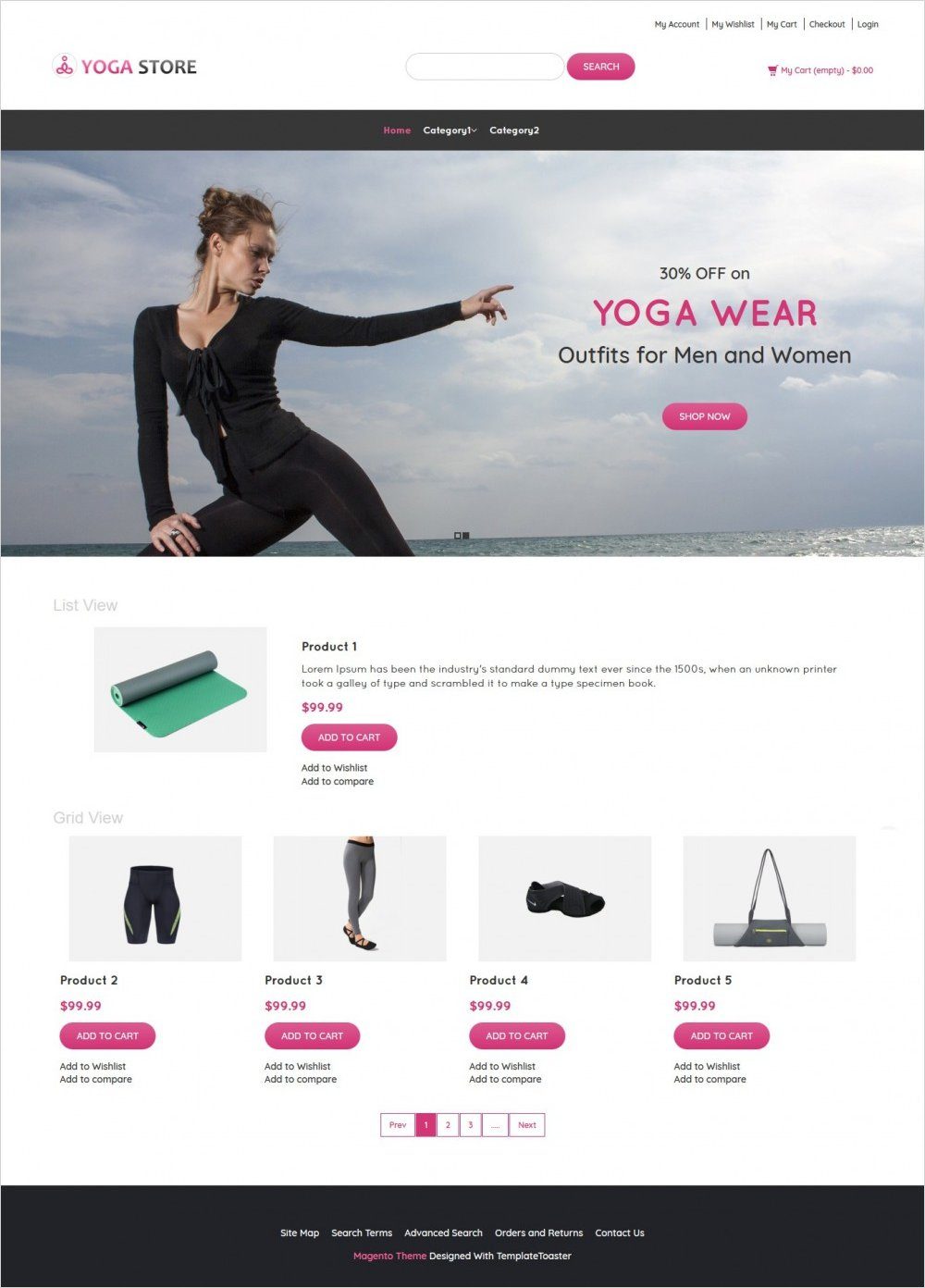 yoga store yoga product shop responsive magento theme