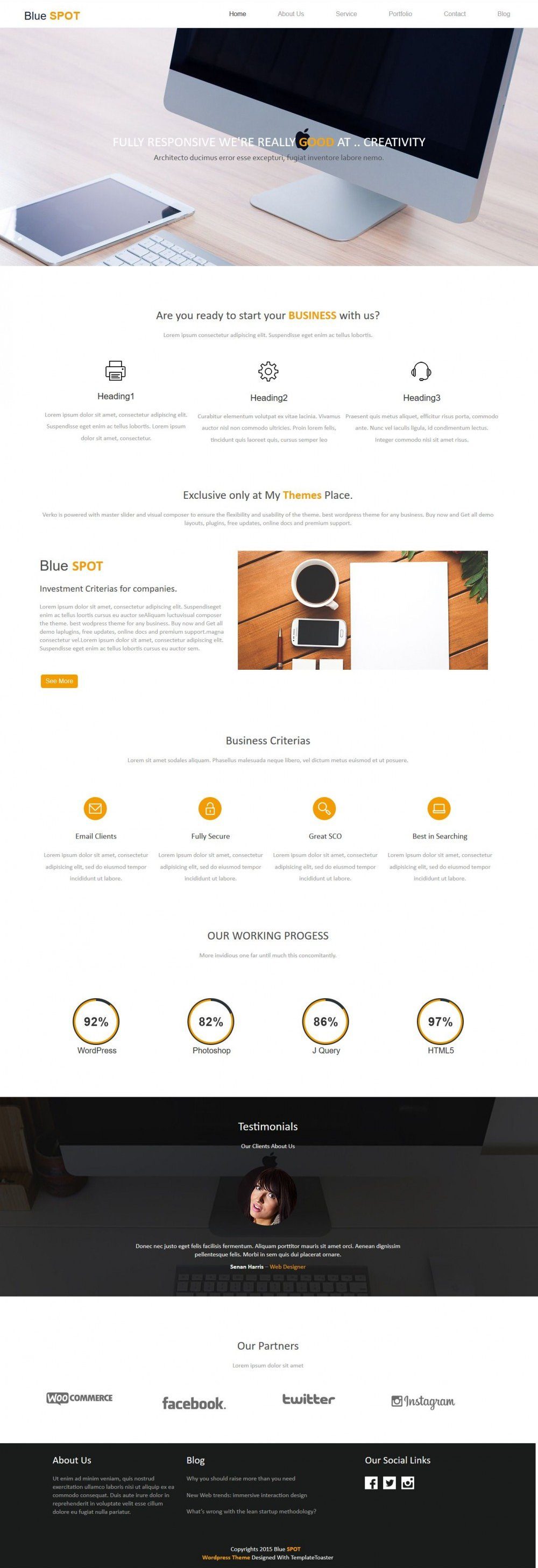 Blue Spot - Web Design Studio Joomla Template