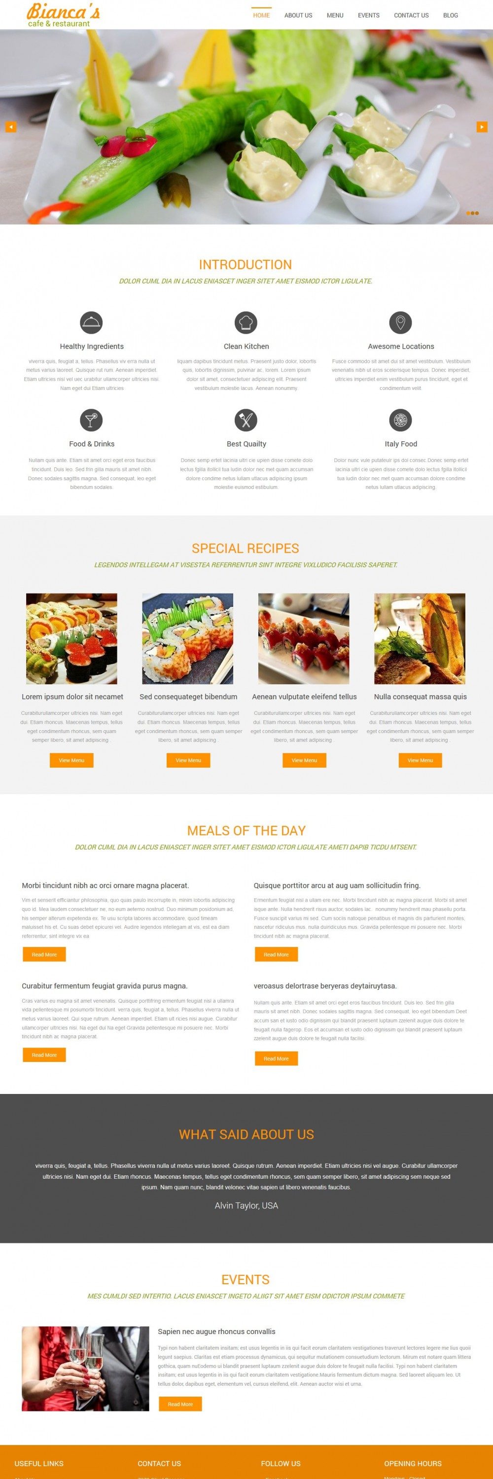 bianca restaurant free joomla template