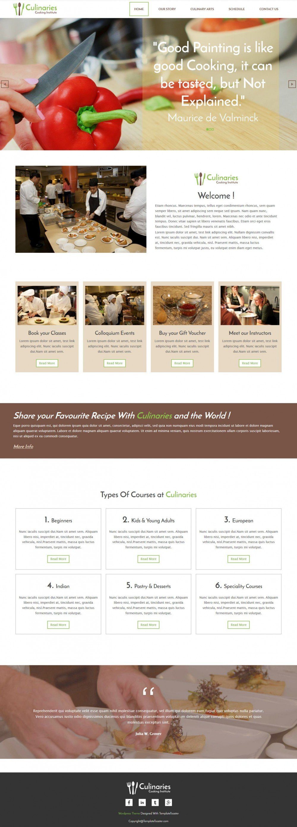 culinaries cooking institute responsive joomla template