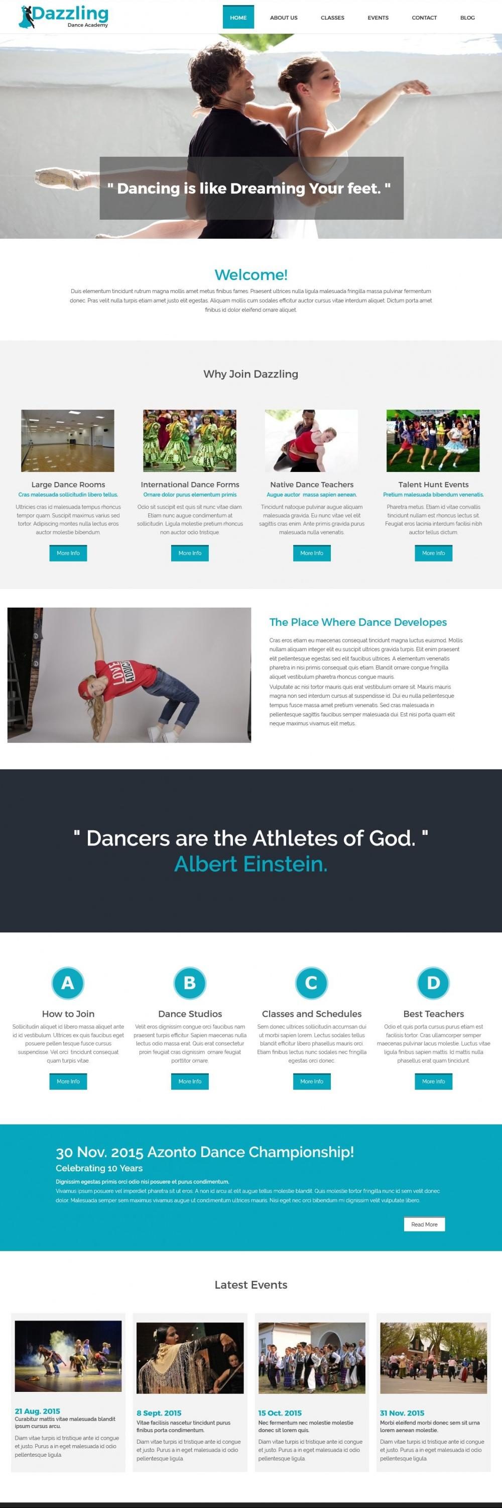 Dazzling Dance Academy - Joomla Template For Dance Academy