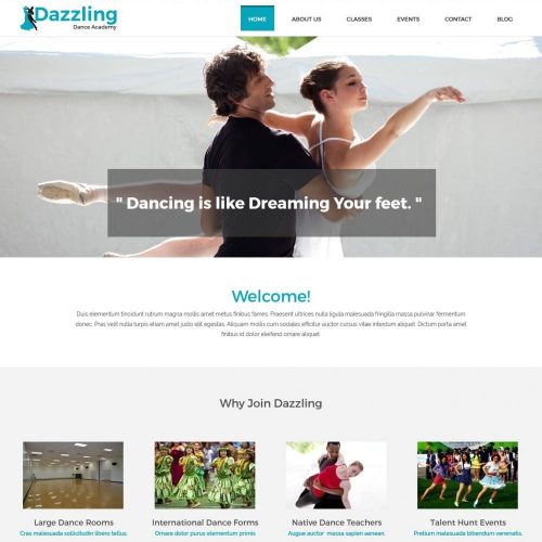 Dazzling Dance Academy - Joomla Template For Dance Academy