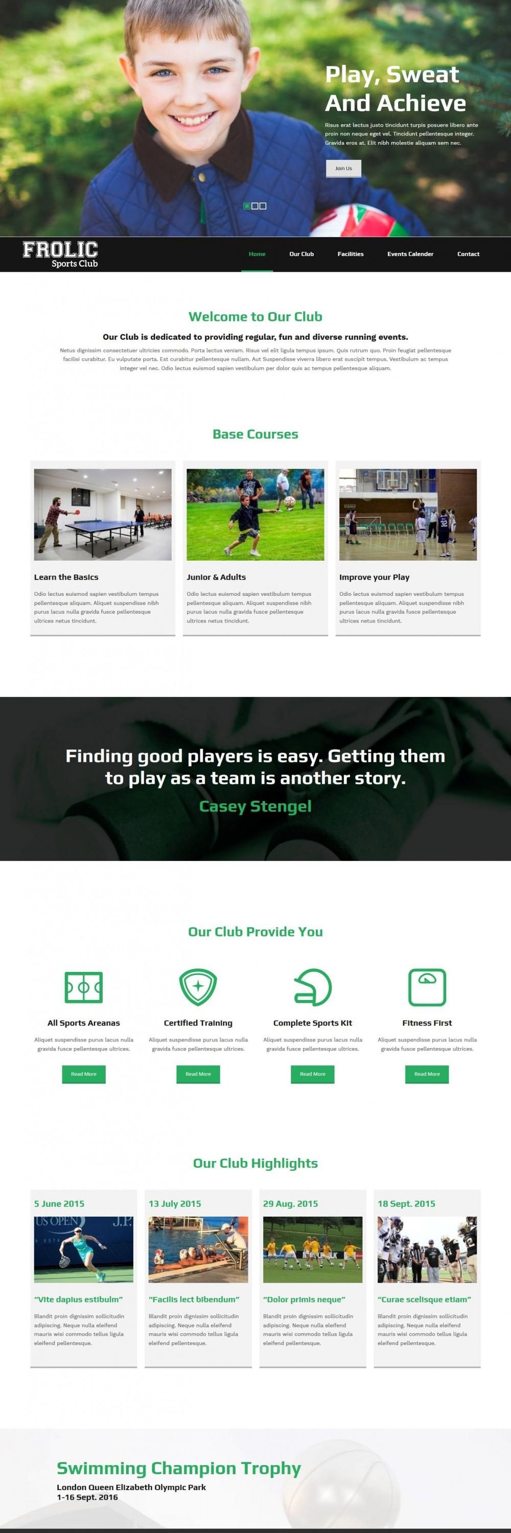 frolic sports club multipurpose joomla sports club template