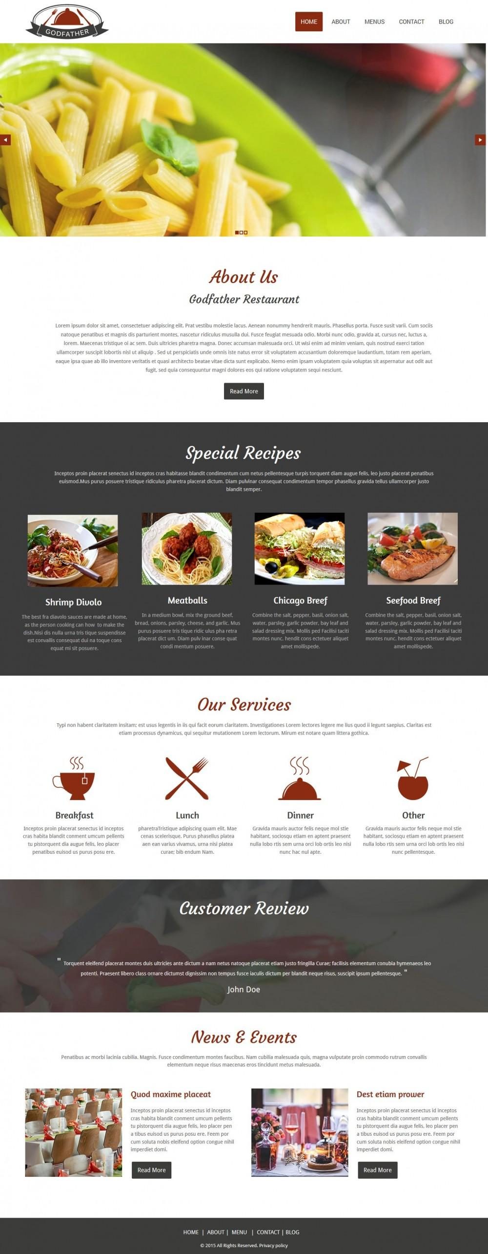 Godfather - Joomla Template for Cafe/Restaurant