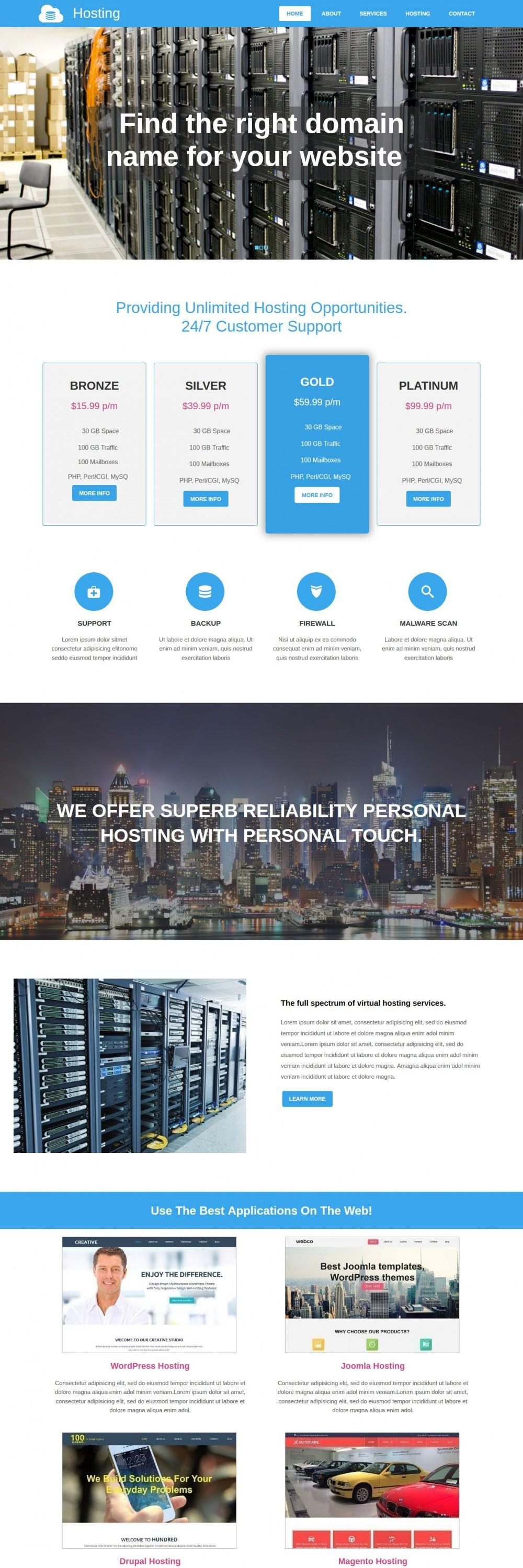 Hosting - Responsive Joomla Template for Hosting