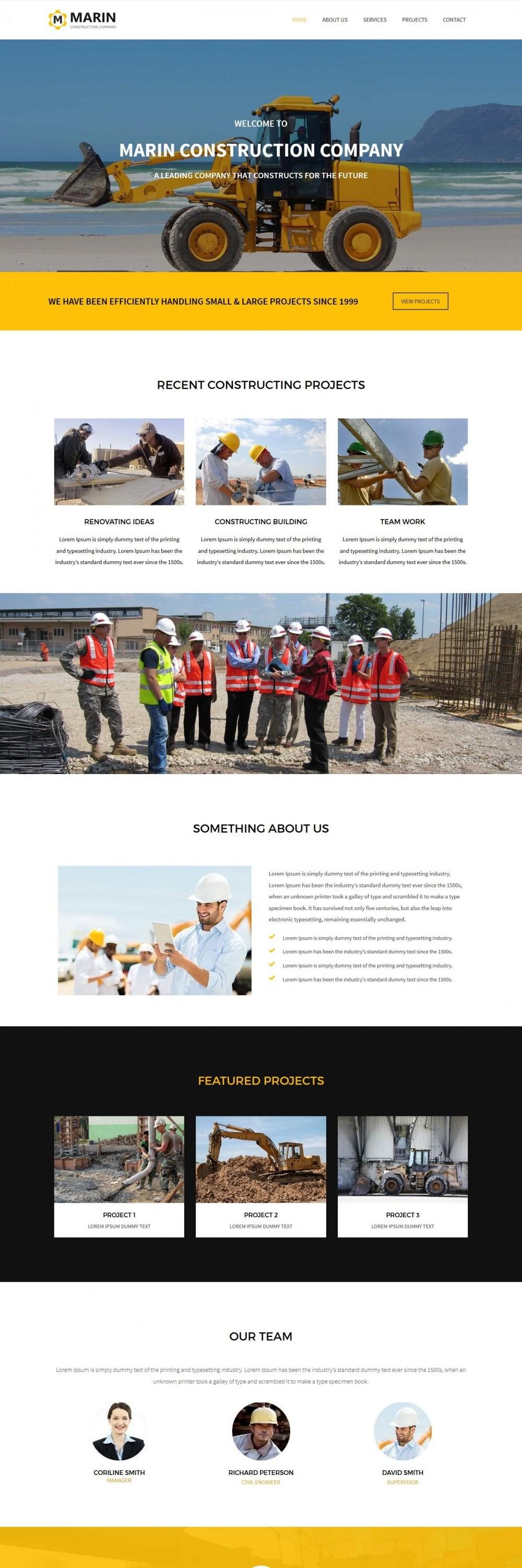 marin construction company joomla template