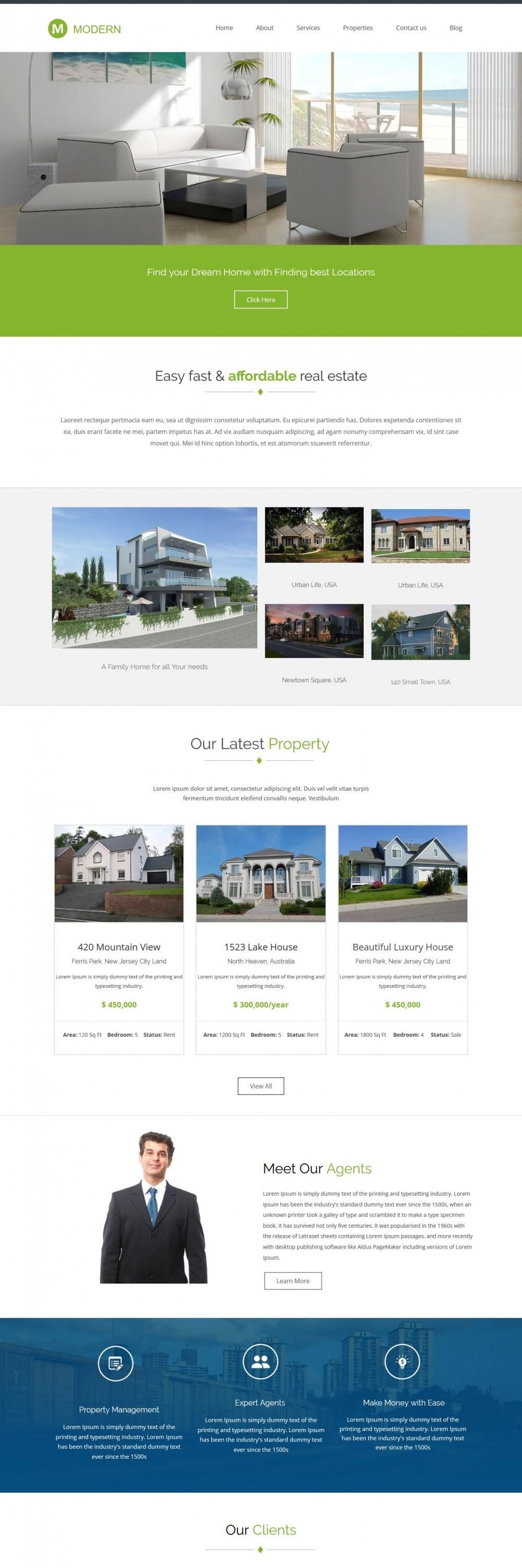 Modern - Beautiful Joomla Template for Real Estate Business