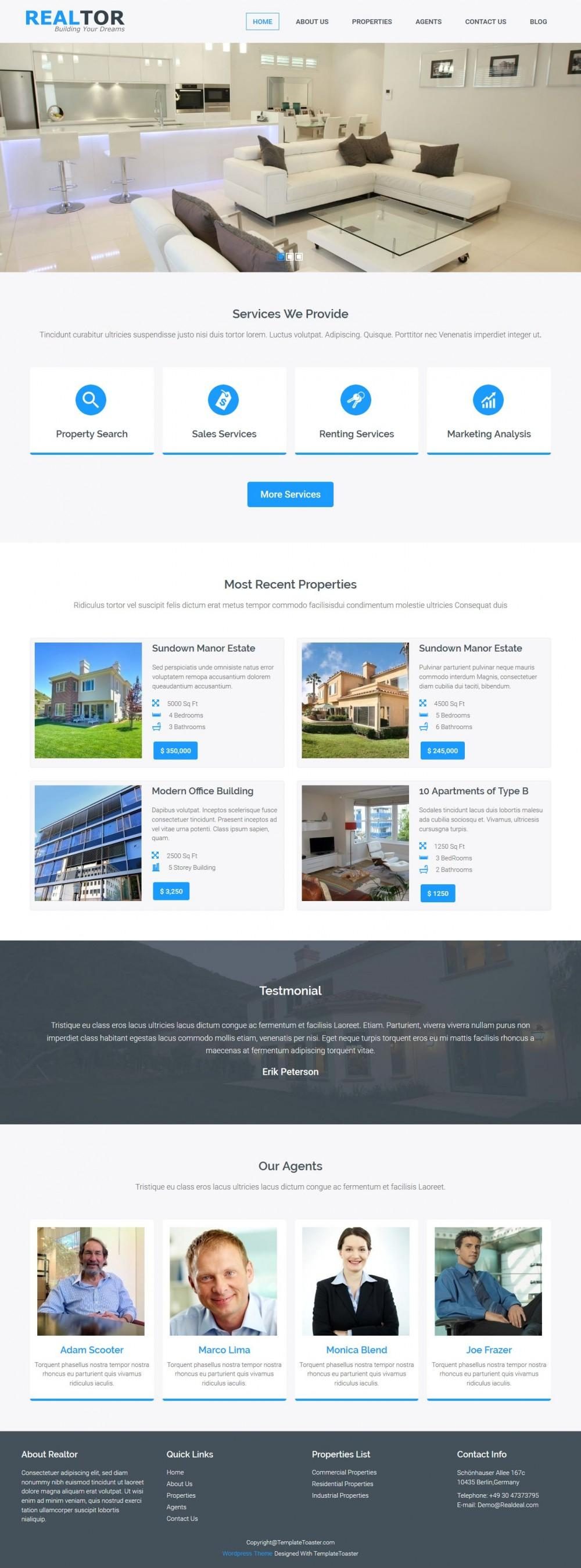 Realtor - Real Estate Responsive Joomla Template