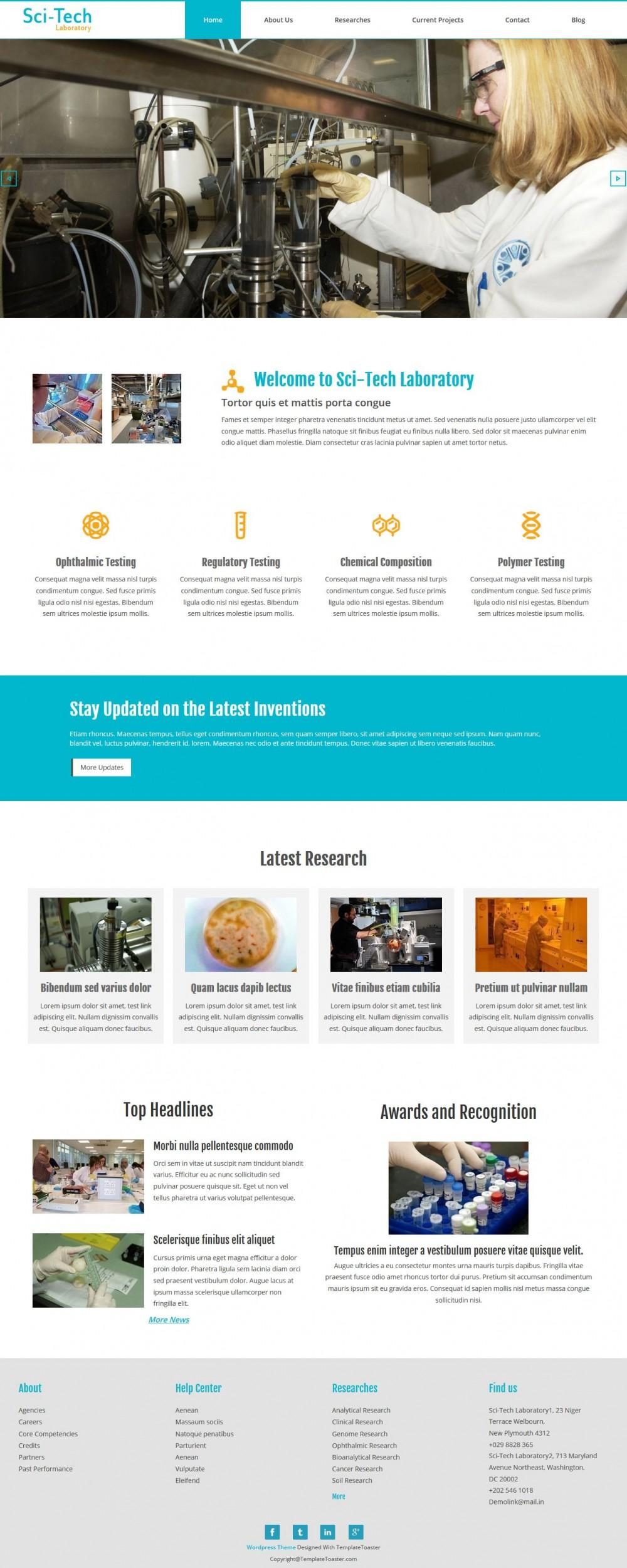 Sci-Tech Laboratory - Responsive Joomla Template for Institutes/Labs