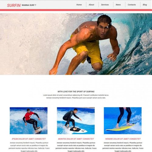 Surfin - Joomla Template for Surfin Club/Sports