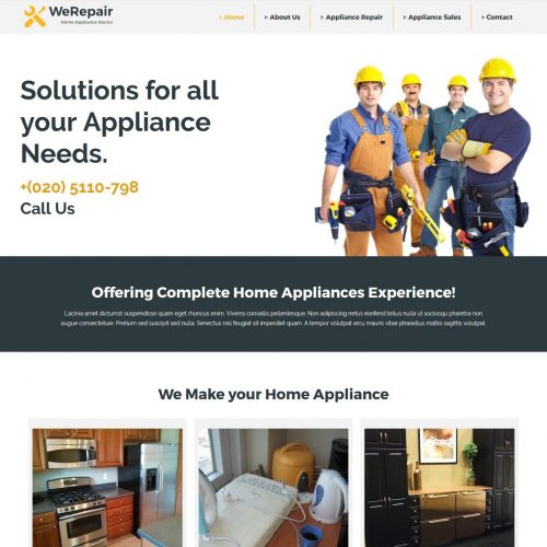 werepair home appliance repair joomla template