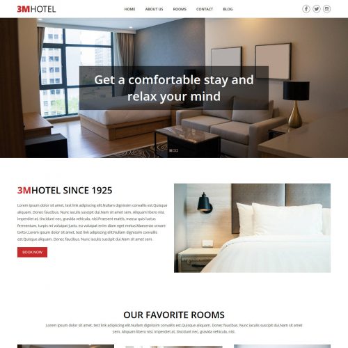 3M Hotel Free WordPress Theme For Hotels
