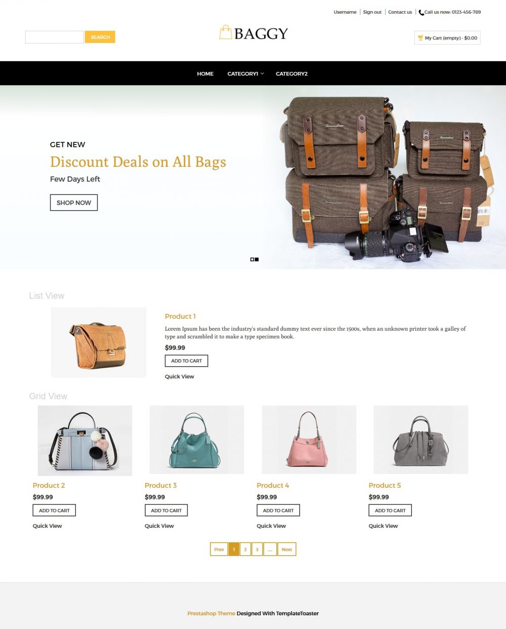 Baggy - Bag Store PrestaShop Theme