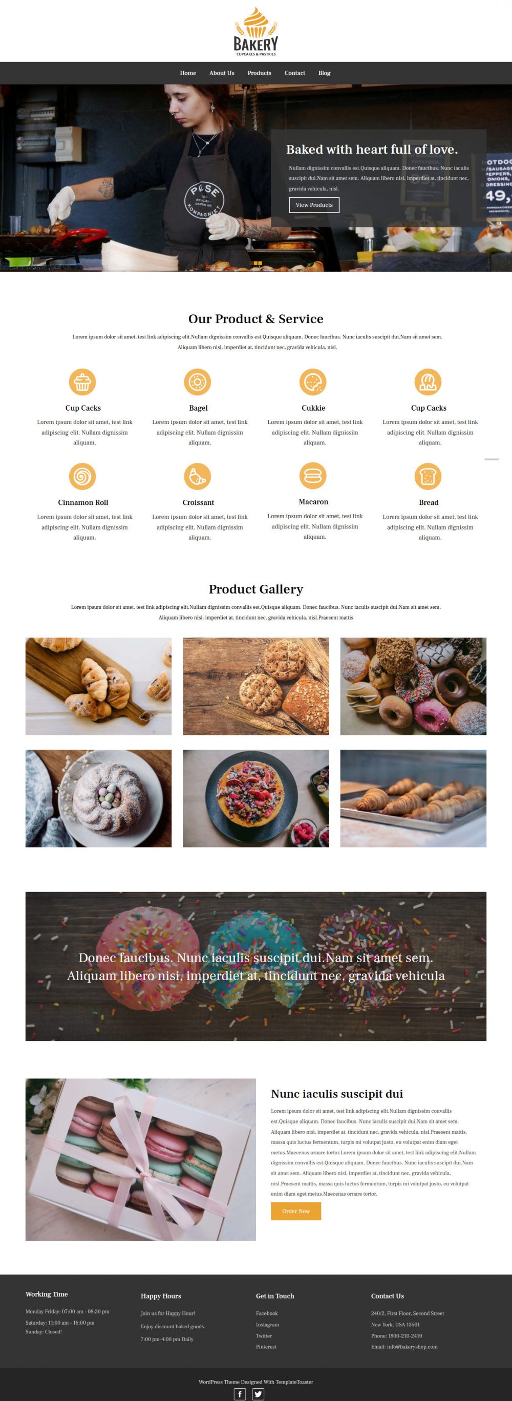 Bakery Free WordPress Theme For Bakeries