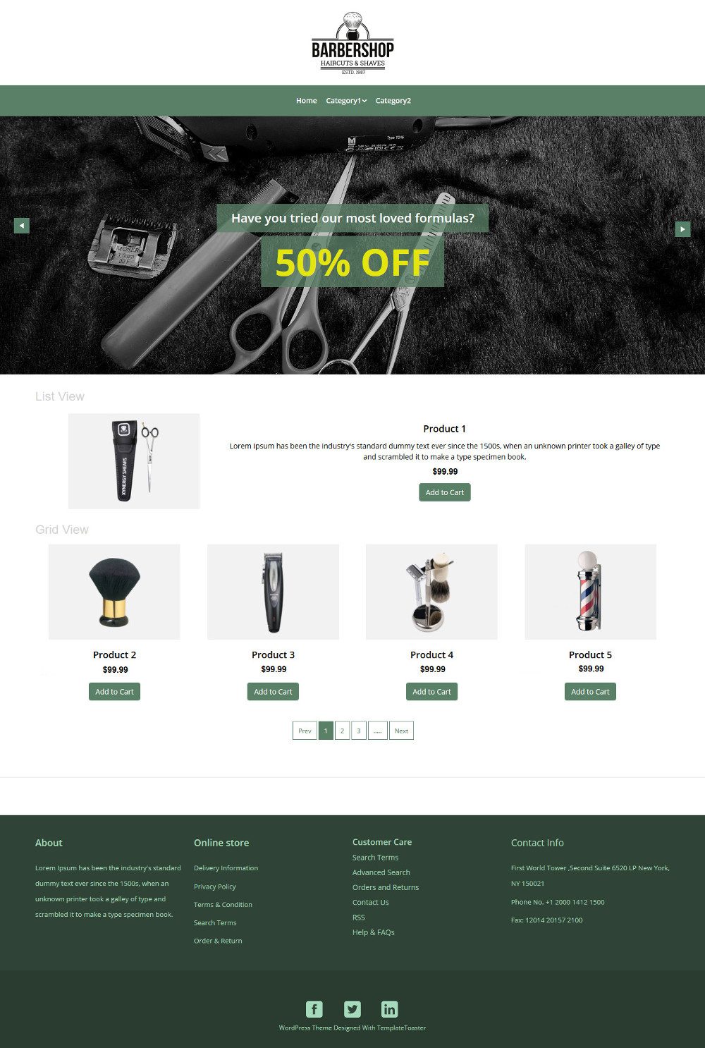 Barbershop Products WooCommerce Theme