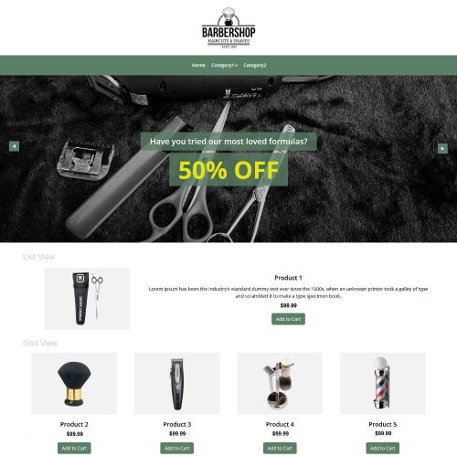 Barbershop Products WooCommerce Theme