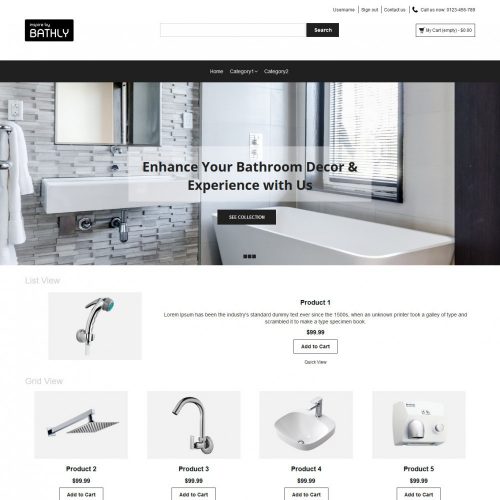 Bathly Bathroom Accessories PrestaShop Theme