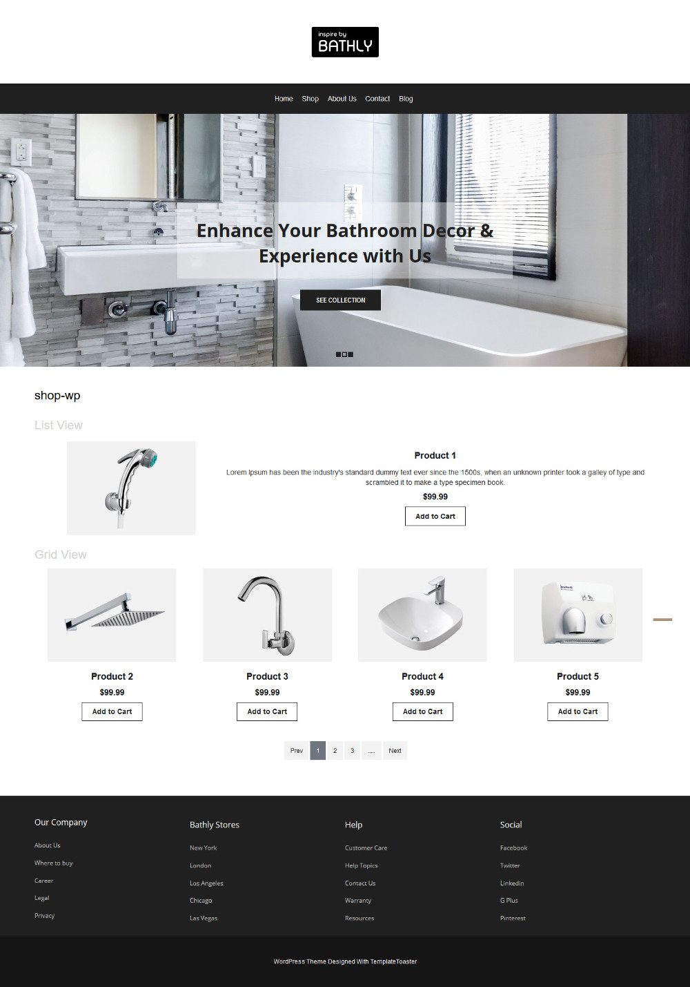 Bathly Bathroom Accessories WooCommerce Theme