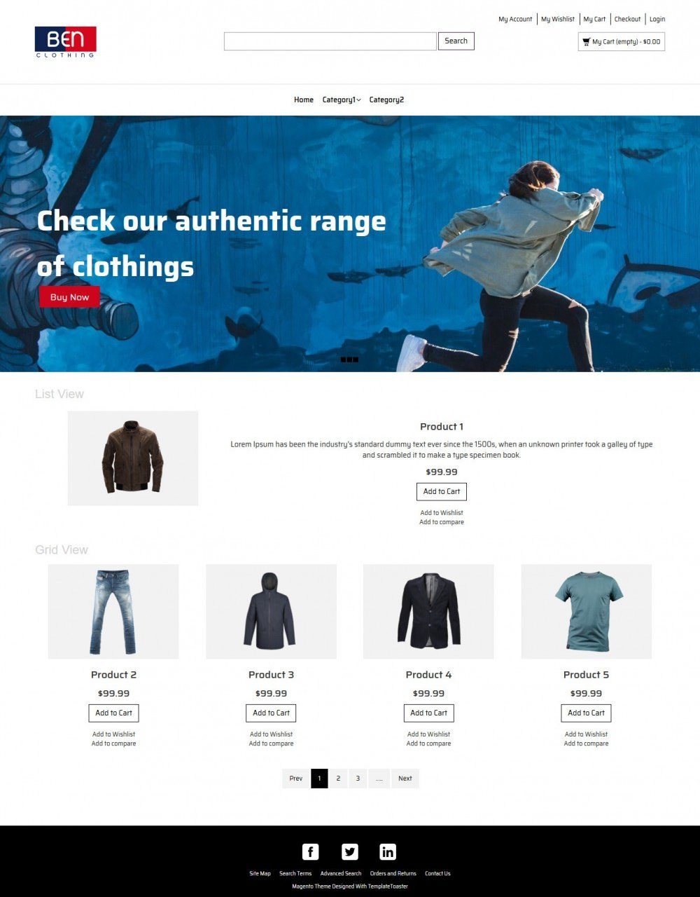 Ben Clothing- Online Cloth Store Magento Theme