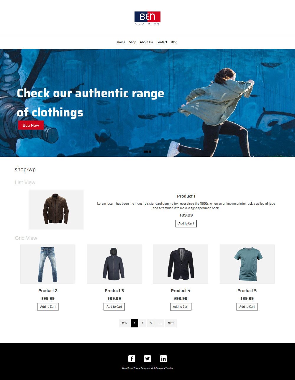 Ben Clothing Online Cloth Store WooCommerce Theme