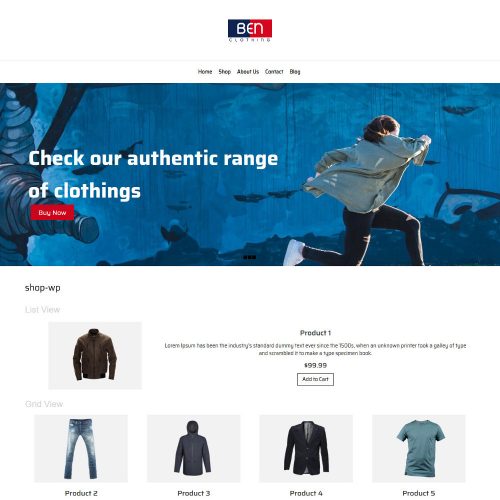 Ben Clothing Online Cloth Store WooCommerce Theme