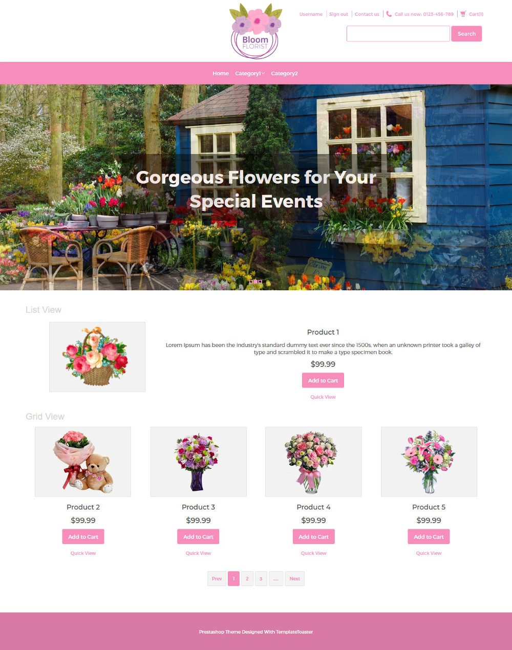 Bloom Flower Shop PrestaShop Theme